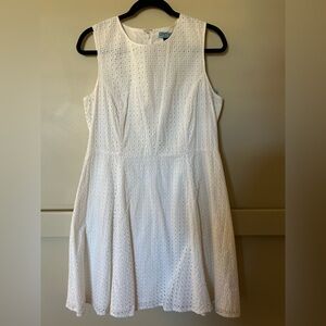 Cynthia Rowley White Sleeveless Crew Neck Midi Dress